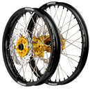 Axiom Kawasaki KX 125-250 2006-08 Black Rim / Gold Hub / Black Nipples 21x1.6/19x2.15 Wheel Set with Discs-1