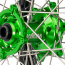 Axiom Kawasaki KX-KXF 2006-24 Black Rim / Green Hub 19x2.15/19x2.50 Flat Track Wheel Set-2