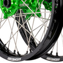 Axiom Kawasaki KX-KXF 2006-24 Black Rim / Green Hub / Black Nipples 21x1.6/18x2.15 Complete Wheel Set-4