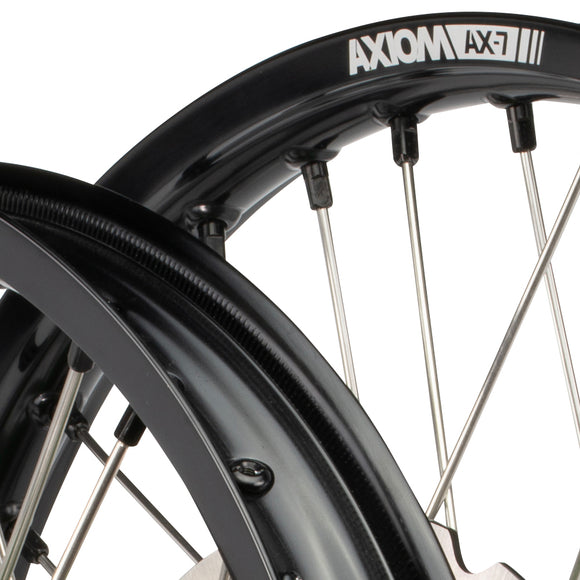 Axiom Kawasaki KX250F 2021-24 Black Rim / Green Hub / Black Nipples 21x1.6/19x2.15 Wheel Set with Discs