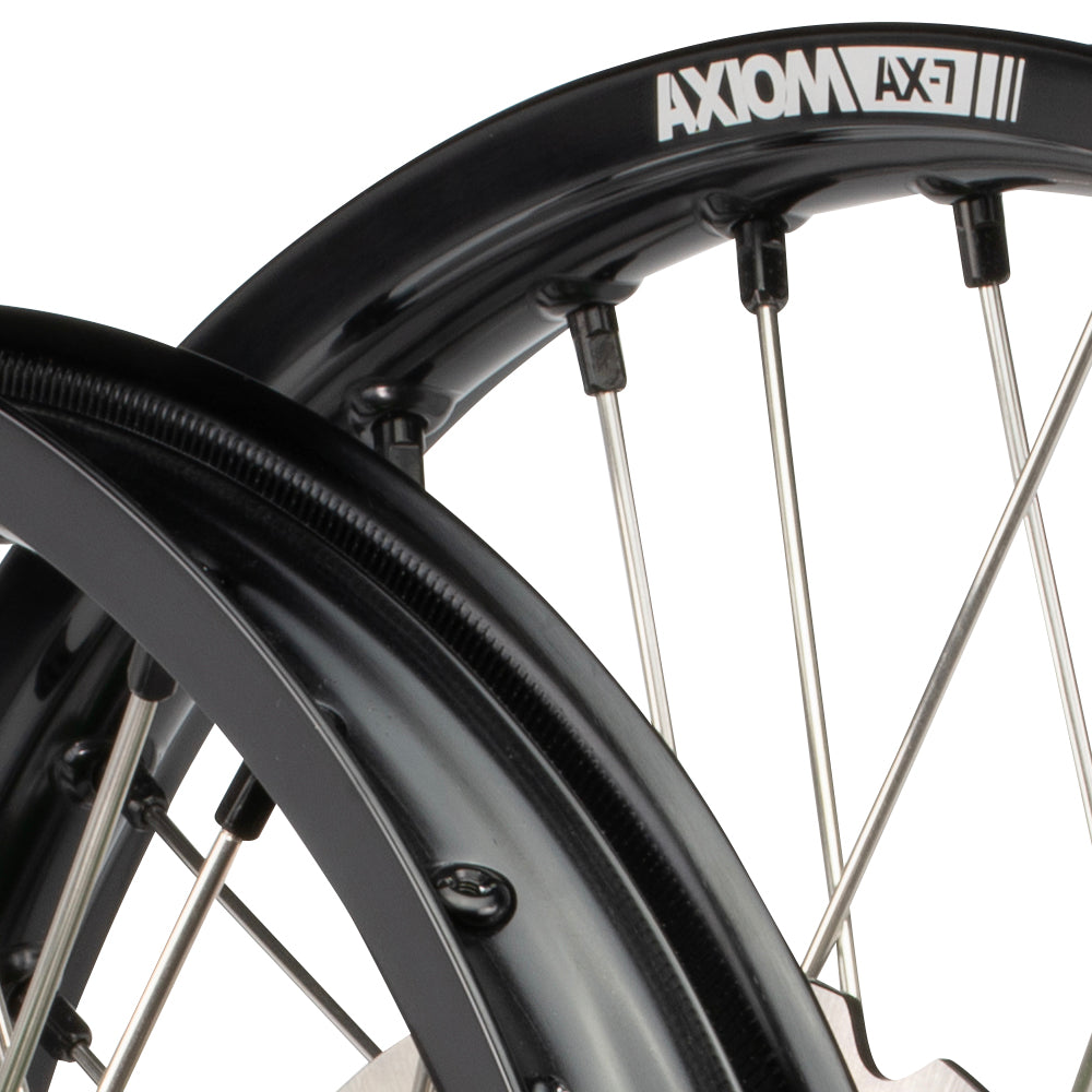 Axiom Kawasaki KX450X 2021-24 Black Rim / Green Hub / Black Nipples 21x1.6/18x2.15 Wheel Set with Discs