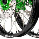Axiom Kawasaki KX250F 2021-24 Black Rim / Green Hub / Black Nipples 21x1.6/19x2.15 Wheel Set with Discs-5