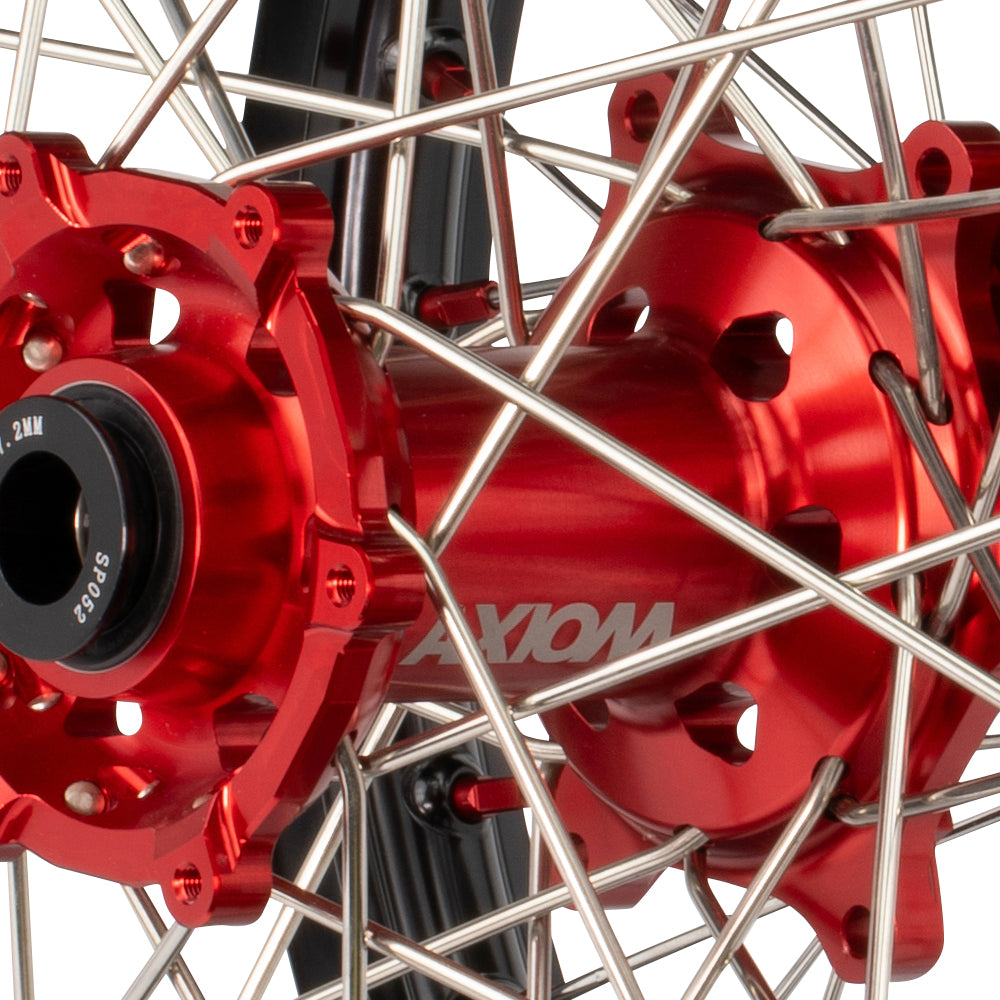 Axiom Honda CR-CRF 2002-13 Black Rim / Red Hub / Red Nipples 21x1.6/19x2.15 Complete Wheel Set