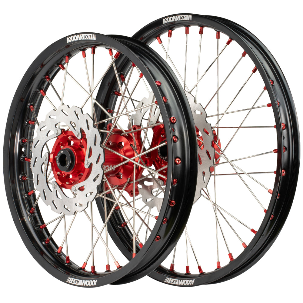 Axiom Yamaha YZ250F 2016-20 Black Rim / Red Hub / Red Nipples 21x1.6/19x2.15 Wheel Set with Discs