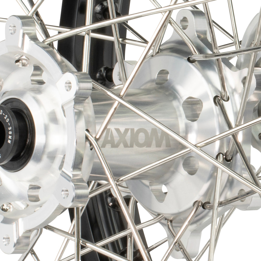 Axiom Honda CR-CRF 2002-13 Black Rim / Silver Hub 19x2.15/19x2.50 Flat Track Wheel Set