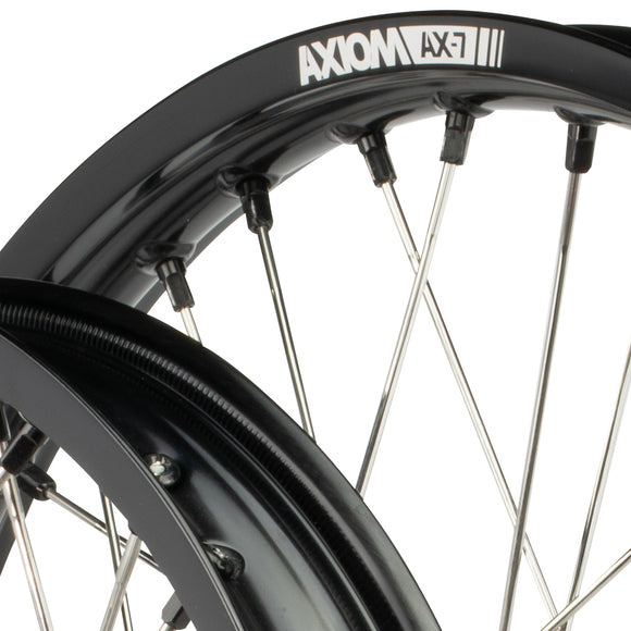 Axiom KTM / Husqvarna / Gas Gas 2003-24 Black Rim / Silver Hub / Black Nipples 21x1.6/18x2.15 Complete Wheel Set