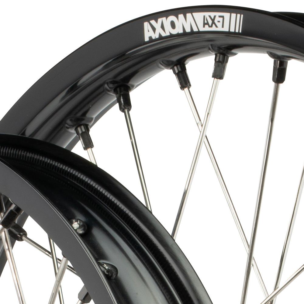 Axiom Honda CR-CRF 2002-13 Black Rim / Silver Hub 19x2.15/19x2.50 Flat Track Wheel Set