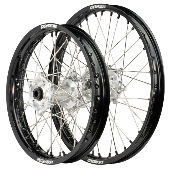 Axiom KTM / Husqvarna / Gas Gas 2003-24 Black Rim / Silver Hub 19x2.15/19x2.50 Flat Track Wheel Set