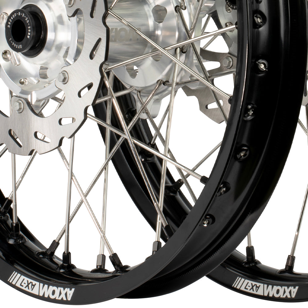 Axiom Husqvarna TC-FC 125-450 2014-24 Black Rim / Silver Hub / Black Nipples 21x1.6/19x2.15 Wheel Set with Discs
