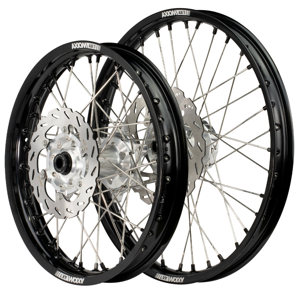 Axiom Husqvarna TC-FC 125-450 2014-24 Black Rim / Silver Hub / Black Nipples 21x1.6/19x2.15 Wheel Set with Discs