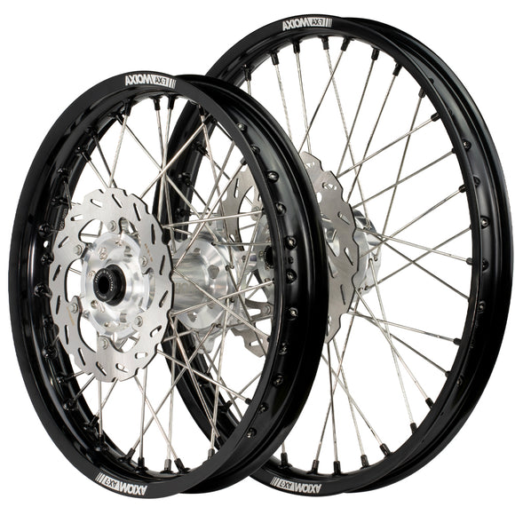 Axiom Husqvarna TC-FC 125-450 2014-24 Black Rim / Silver Hub / Black Nipples 21x1.6/19x2.15 Wheel Set with Discs