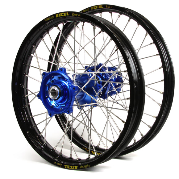 Talon/Excel Husqvarna TE-FE 125-250-300-450-501 2016-2023 21/18 Black Rim/Blue Hub Wheel Set