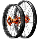 Talon KTM EXC-EXC-F 250-300-350-450-500 2016-2023 21/18 Black Rim/Orange Hub Wheel Set-2