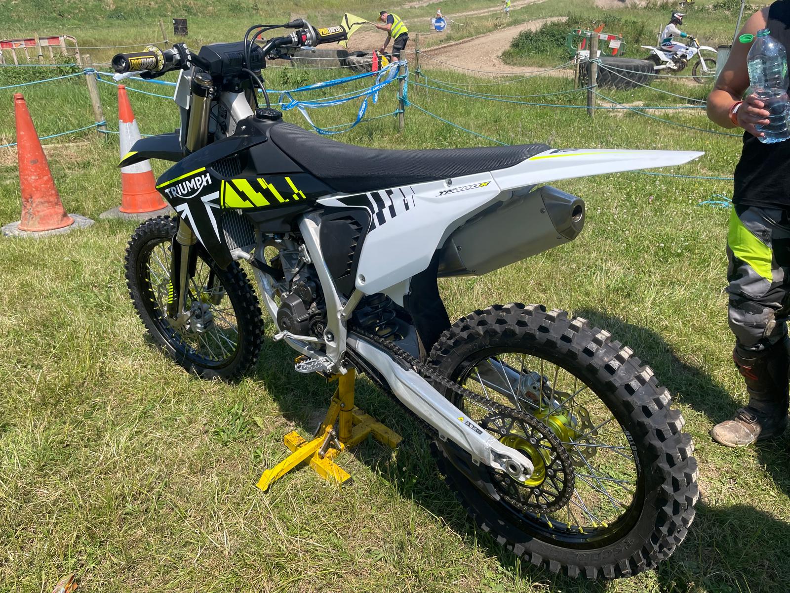ENVY / Excel 21/19x2.15 Triumph TF250-X 2024-25 Yellow Rims /High Viz Hubs with Black Spokes/ Black Nipples Wheel Set
