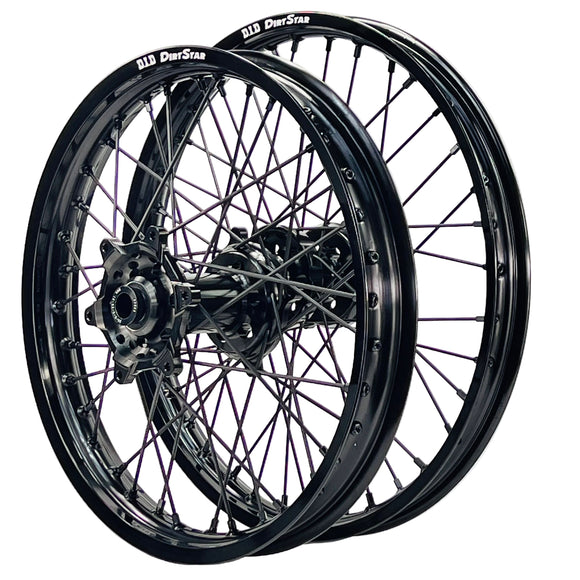DID DirtStar / Axiom Yamaha YZ-YZF 2009-26 Black Rim / Black Hub / Black Spokes / Black Nipples 21x1.6/18x2.15 Enduro Wheel Set