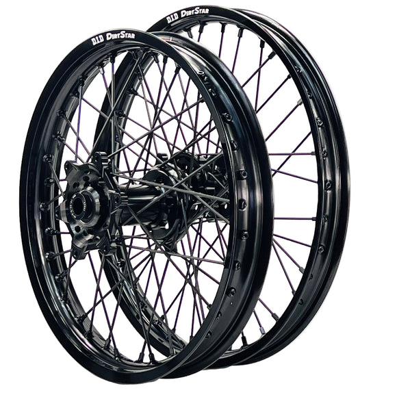 DID DirtStar / Axiom Suzuki RMZ250-450 2007-26 Black Rim / Black Hub / Black Spokes / Black Nipples 21x1.6/19x2.15 Motocross Wheel Set
