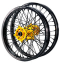 DID DirtStar / Axiom Honda CR-CRF 2002-13 Black Rim / Gold Hub / Black Spokes / Black Nipples 21x1.6/19x2.15 Motocross Wheel Set-2