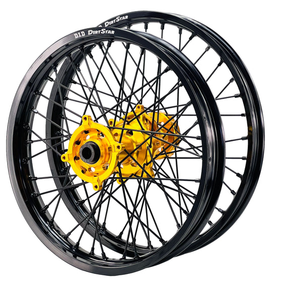 DID DirtStar / Axiom Honda CRF250-450R 2014-26 Black Rim / Gold Hub / Black Spokes / Black Nipples 21x1.6/19x2.15 Motocross Wheel Set