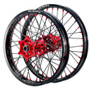 DID DirtStar / Axiom Honda CRF250-450R 2014-26 Black Rim / Red Hub / Black Spokes / Red Nipples 21x1.6/18x2.15 Enduro Wheel Set-1