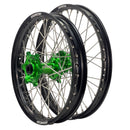 Axiom Kawasaki KLX450R 2007-26 Black Rim / Green Hub 21x1.6/18x2.15 Enduro Wheel Set-1