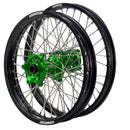 Axiom Kawasaki KX-KXF 2006-26 Black Rim / Green Hub 21x1.6/19x2.15 Motocross Wheel Set-2
