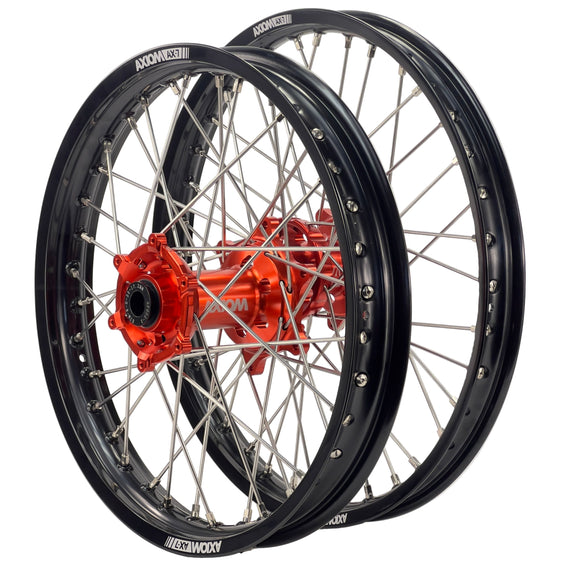Axiom KTM / Husqvarna / GasGas 2003-26 Black Rim / Orange Hub 21x1.6/18x2.15 Enduro Wheel Set