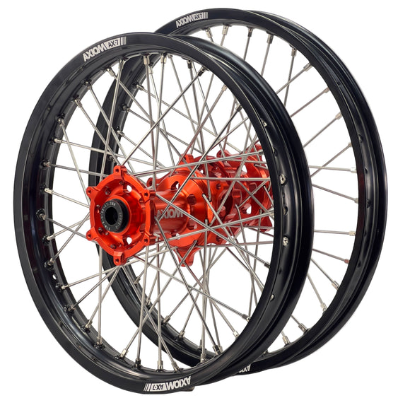 Axiom KTM / Husqvarna / GasGas 2003-26 Black Rim / Orange Hub 21x1.6/19x2.15 Motocross Wheel Set