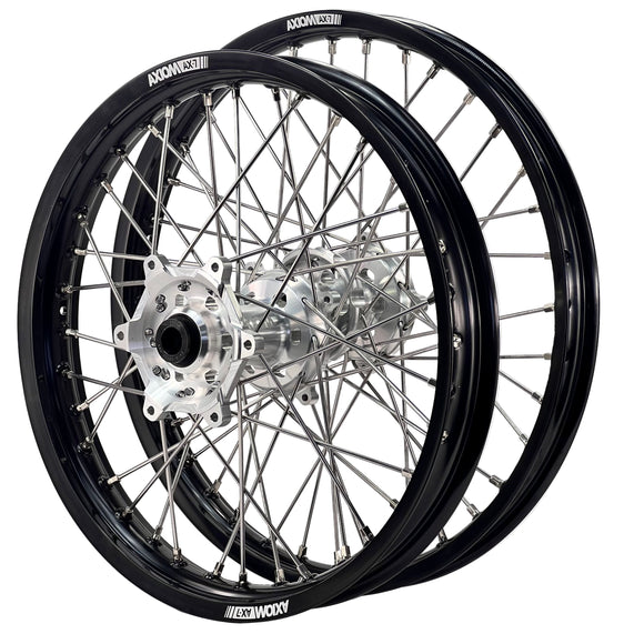 Axiom Honda CRF250-450R 2014-26 Black Rim / Silver Hub 21x1.6/19x2.15 Motocross Wheel Set