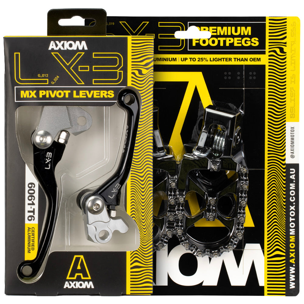 Axiom Husqvarna TE-FE 150-501 2022-23 Black Brake & Clutch Lever / Footpeg Kit