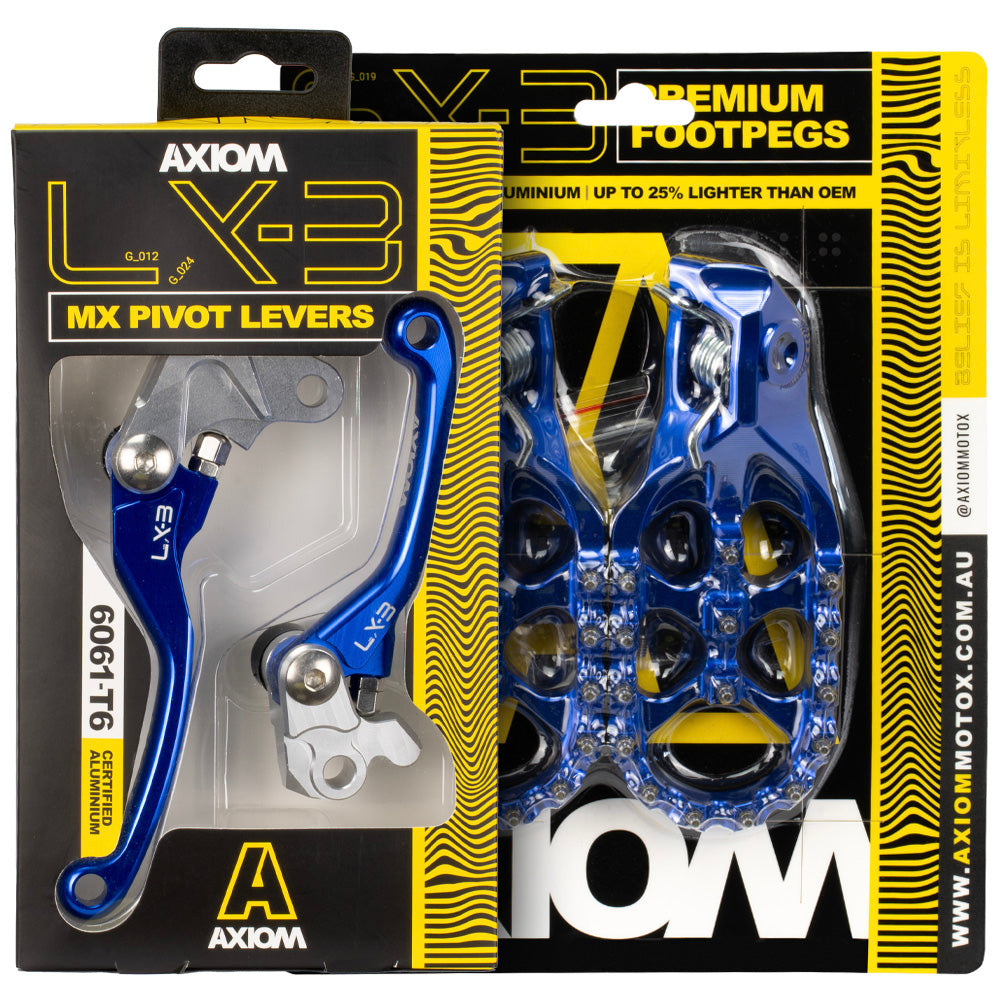 Axiom Gas Gas MC-EX 125-450 2021-23 Blue Brake & Clutch Lever / Footpeg Kit