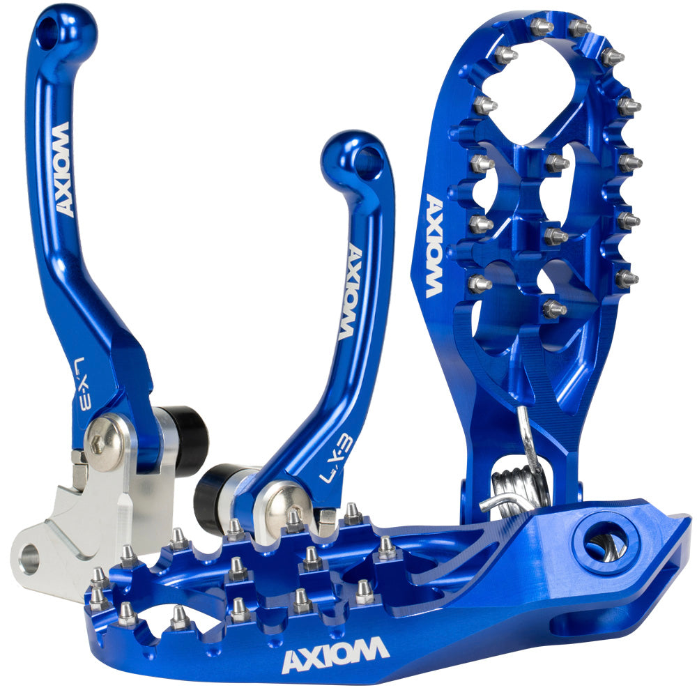 Axiom Gas Gas EC-MC 125-250-300-350-450-500F 2024 Blue Brake & Clutch Lever / Footpeg Kit