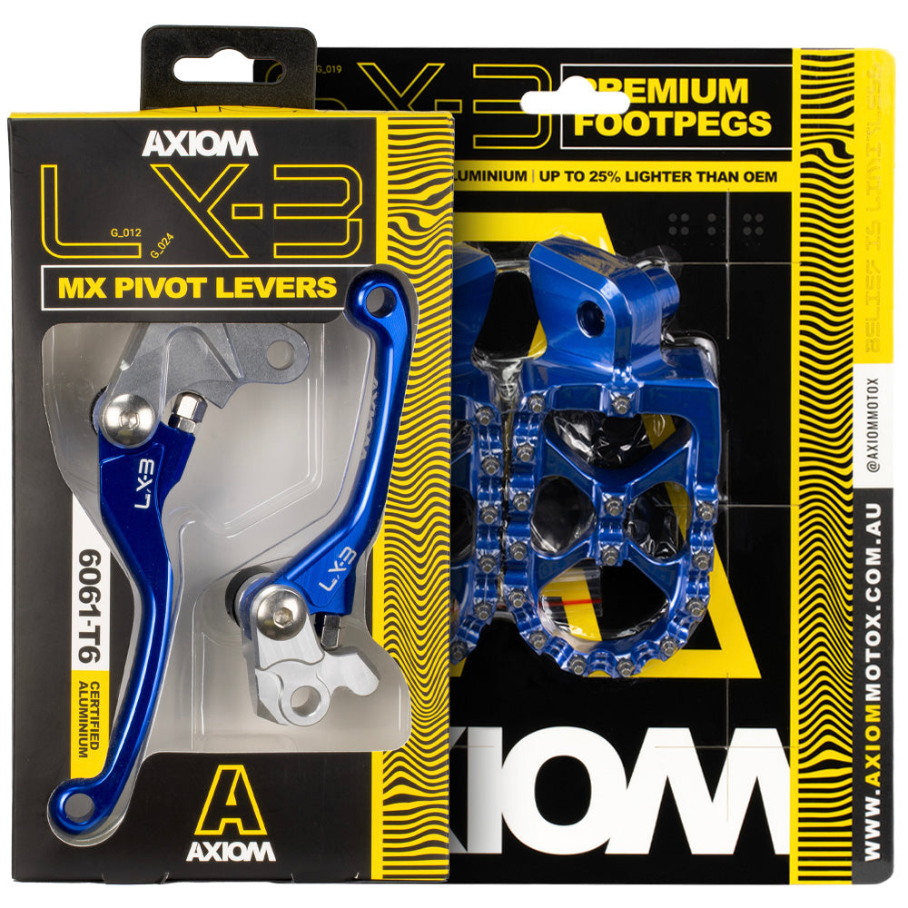 Axiom Husqvarna TE-FE 150-501 2022-23 Blue Brake & Clutch Lever / Footpeg Kit
