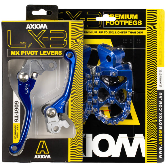 Axiom Husqvarna FC-TC 125-450 2022 Blue Brake & Clutch Lever / Footpeg Kit