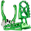 Axiom Kawasaki KX250F-KX250X 21-24 / KX450F 19-23 / KX450X 22-23 Green Brake & Clutch Lever / Footpeg Kit-1