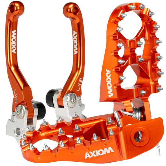 Axiom KTM SX-SXF 14-15 / EXC-EXCF 14-16 Orange Brake & Clutch Lever / Footpeg Kit