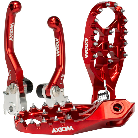 Axiom KTM SX-SXF 2023-24 / EXC-EXCF 2024 Red Brake & Clutch Lever / Footpeg Kit