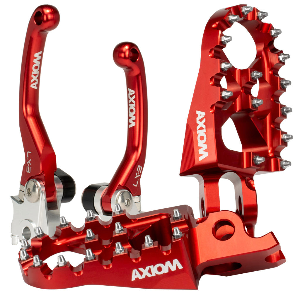 Axiom Beta RR-RS / X-Trainer 2T-4T 2020-2024 Red Brake & Clutch Lever / Footpeg Kit