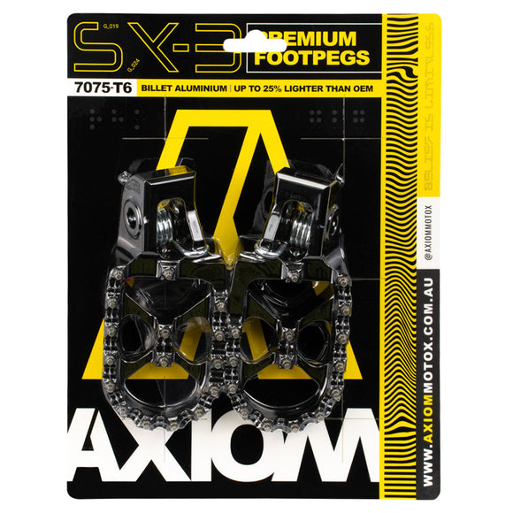 Axiom Kawasaki KX250-450F 2007-23 Black Footpegs