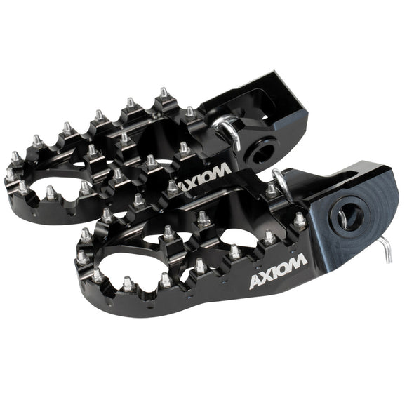 Axiom Honda CR125-250 02-07, CRF250-450 2004-23 Black Footpegs