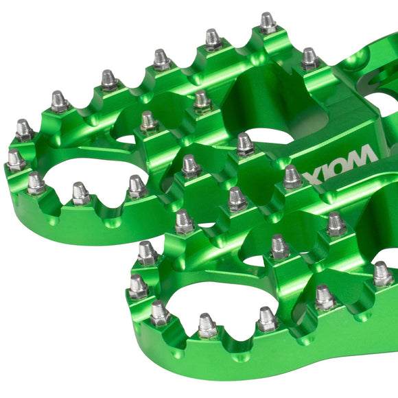 Axiom Kawasaki KX250-450F 2007-23 Green Footpegs