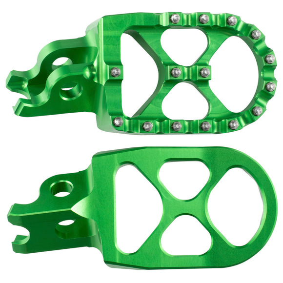 Axiom Kawasaki KX250-450F 2007-23 Green Footpegs