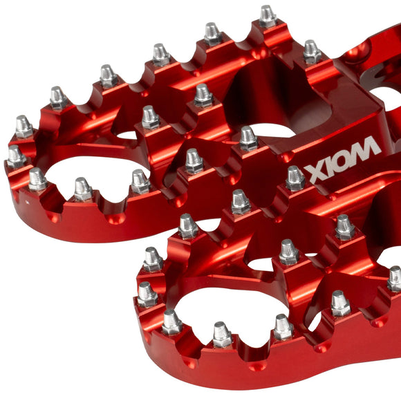 Axiom Honda CR125-250 02-07, CRF250-450 2004-23 Red Footpegs