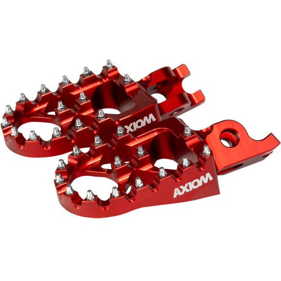 Axiom Honda CR125-250 02-07, CRF250-450 2004-23 Red Footpegs
