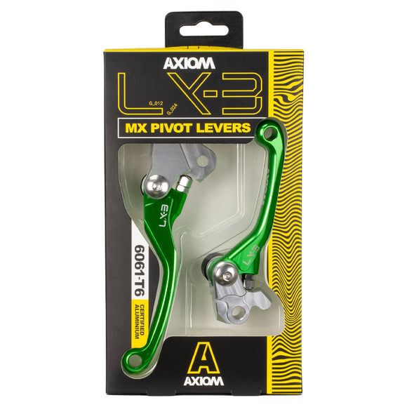 Axiom Green Yamaha YZ-YZF 01-07 / Kawasaki KX-KXF 06-12 Flex Lever Set