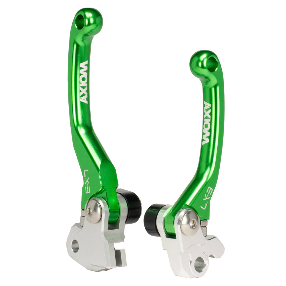 Axiom Green Yamaha YZ-YZF 01-07 / Kawasaki KX-KXF 06-12 Flex Lever Set