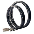 Axiom AX-7 Yamaha PW80 1983-2012 (14/12") Front/Rear Black Alloy Rim & Stainless Spoke Kits-2