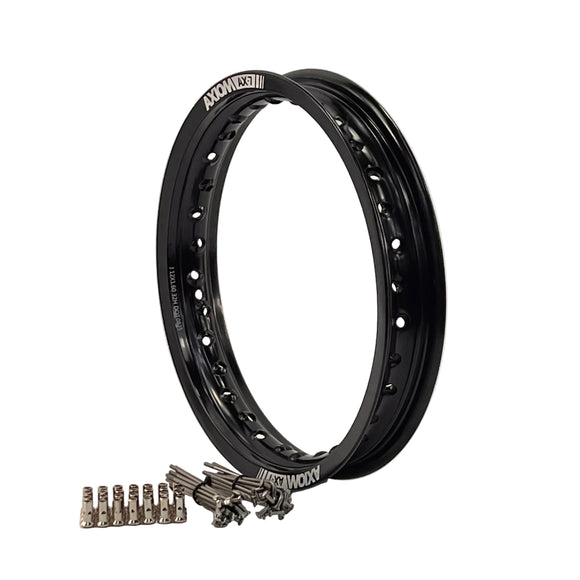 Axiom AX-7 Honda XR50R 2000-06 (12x1.6 28h) Front Black Alloy Rim and Stainless Spoke Kit