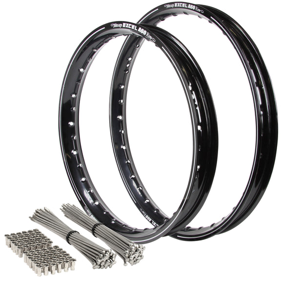 Honda XR250-400-600-650 1998-2006 21/18 OEM Front/Rear A60 Excel Rim & Bulldog Spoke Set