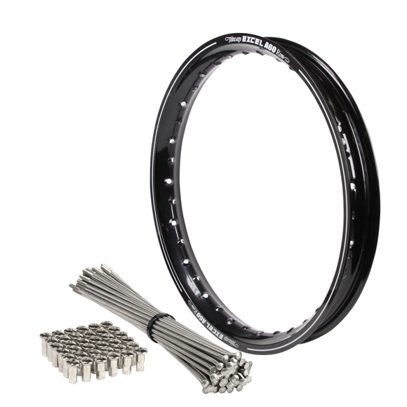 KTM SX-SXF-EX C-EX CF 1996-2025 (18x2.15) OEM Rear Bulldog Spoke Set & A60 Excel Rim