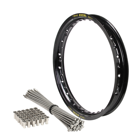 KTM 950-990 Adventure (18x2.50) OEM Rear Black Excel Rim & Bulldog Spoke Set
